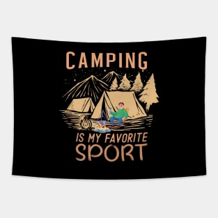 Camping is my favorite sport Tapestry