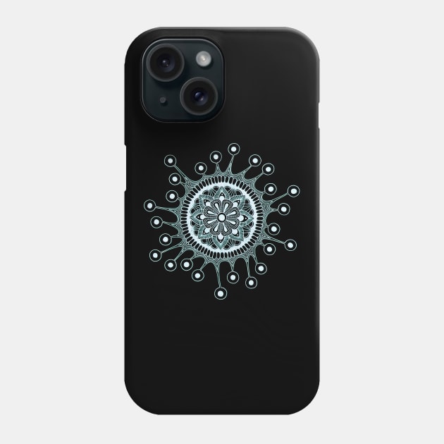 Virus Mandala (inverted blue) Phone Case by calenbundalas