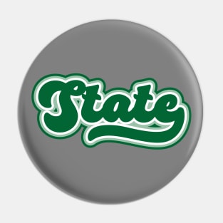 Retro State Script // Michigan Green Pride Pin