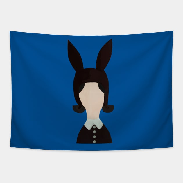 Belcher Art: Black Bunny Hat Tapestry by eyesasdaggers