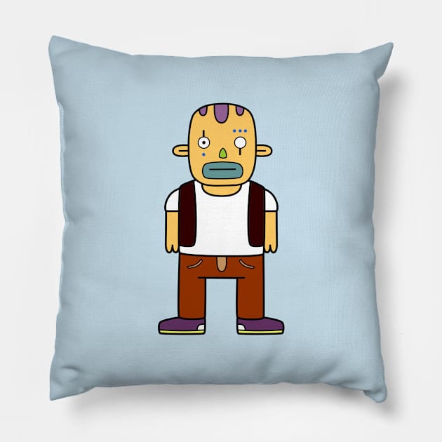 Bad Bald Boy Pillow by mrmomoart