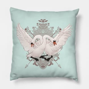 Warring Swans Pillow