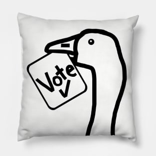 Portrait of Goose with Stolen Vote Message Outline Pillow