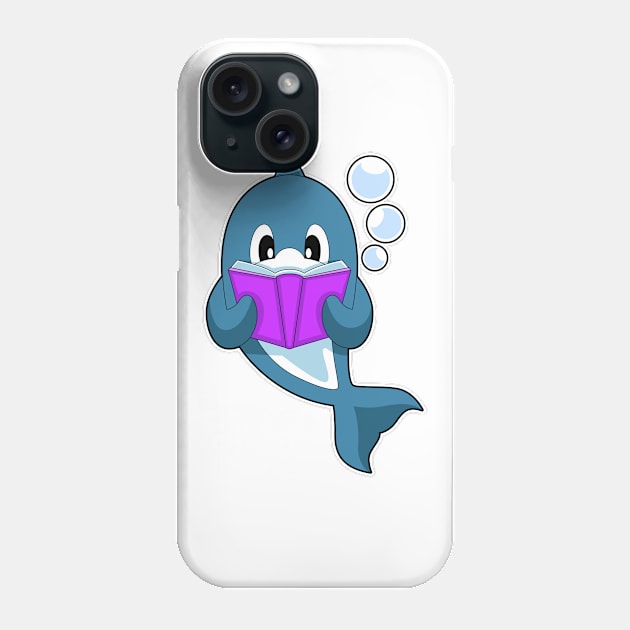 Dolphin Reading Book Phone Case by Markus Schnabel