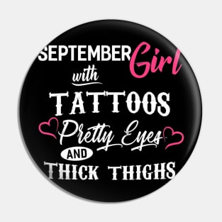 September Girl With Tattoos Pin