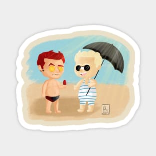 Beach day! Featuring umbrellas and sunglasses Magnet