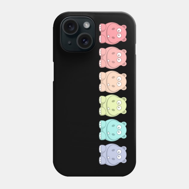 Rainbow Hippos - I really like hippos okay! Phone Case by Little Designer