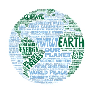 Save Earth - Protect Earth - Word Cloud T-Shirt