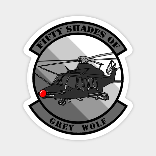 Fifty Shades of Grey Wolf Magnet by RuinsnRotorcraft