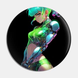 Cyber mecha anime girl Pin