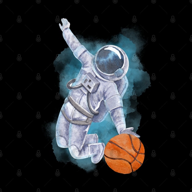 Astronaut Basketball in Outer Space by Millusti