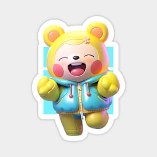 AKBLM - KUMA WANTS TO HUG YOU 💕 | CUTE 3D ANIME BEAR MASCOT Magnet