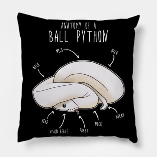 Leucistic Ball Python Anatomy Pillow