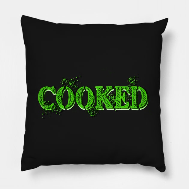 Cooked Aussie radioactive slang bussin' meme phrase Aussie Pillow by Captain-Jackson