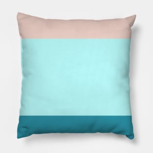 A solitary hybrid of Navy, Deep Sea Blue, Sea, Italian Sky Blue and Champagne Pink stripes. Pillow