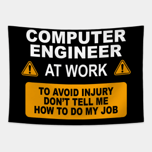 Computer Engineer at Work Avoid Injury Hilarious Tapestry