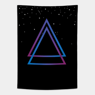 RETRO TRIANGLES WITH STARS IN THE UNIVERSE Tapestry