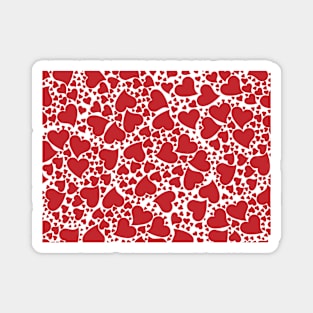 Valentines pattern hearts red Magnet