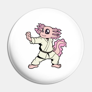 Comic Axolotl does karate Pin