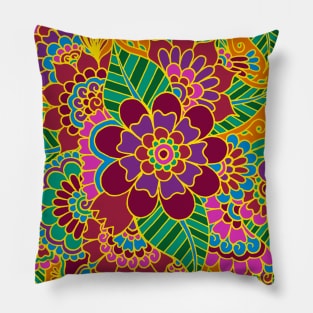 Orange Flower Garden Pillow