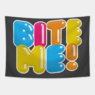 BITE ME - Nihilist Typographic Graphic Design Tapestry