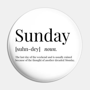 Sunday Definition Pin