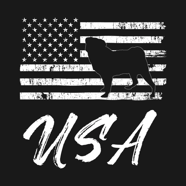 American Pug USA Flag TShirt for Pug Lovers by bbreidenbach