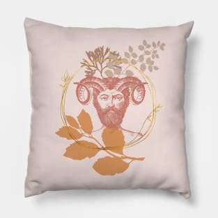 Grecian Faun Illustration Pillow