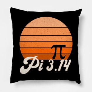 Pi Orange Vintage Sunset Retro Script Pillow