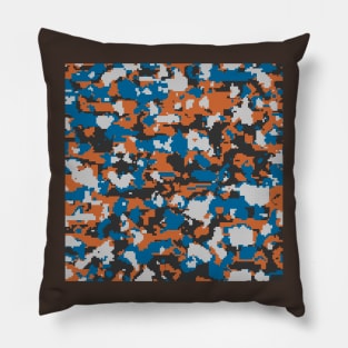 Grey Blue Digital Camouflage Pillow