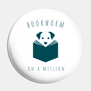 bookworm on a mission Pin