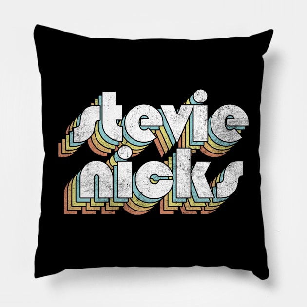 Stevie Nicks  - Retro Rainbow Letters Pillow by Dimma Viral