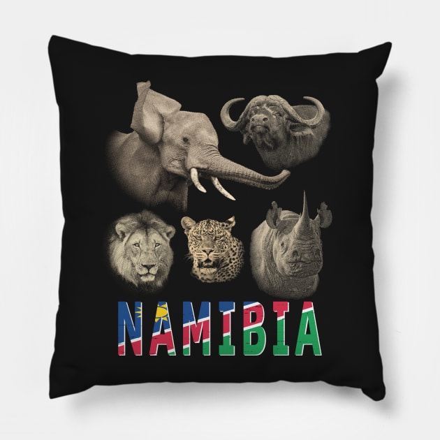 Namibia Big Five Africa Safari Pillow by scotch