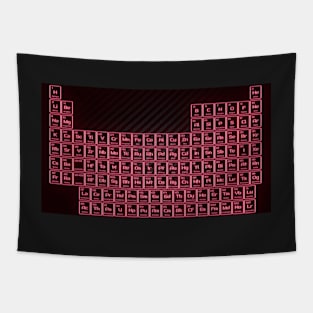 Neon Red Glow Tube Periodic Table Tapestry