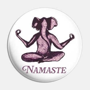 Namaste Pink Elephant Pin