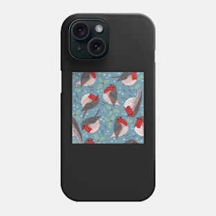 Robins Christmas blue Phone Case