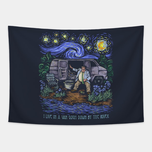 Van Gogh Down By the River Tapestry by kg07_shirts