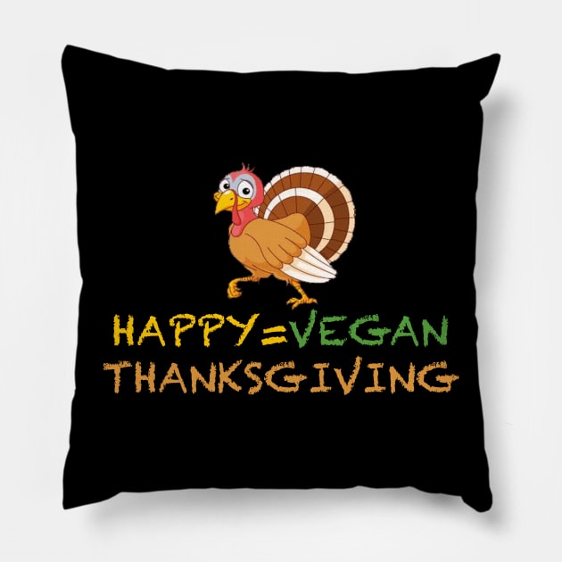 Happy Vegan Thanksgiving Pillow by Veganthee