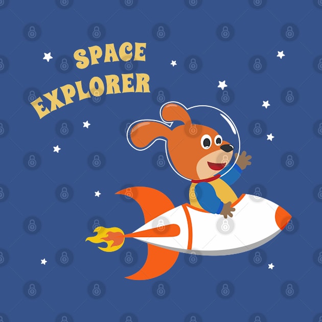 cute dog astronaut play with his rocket by KIDS APPAREL