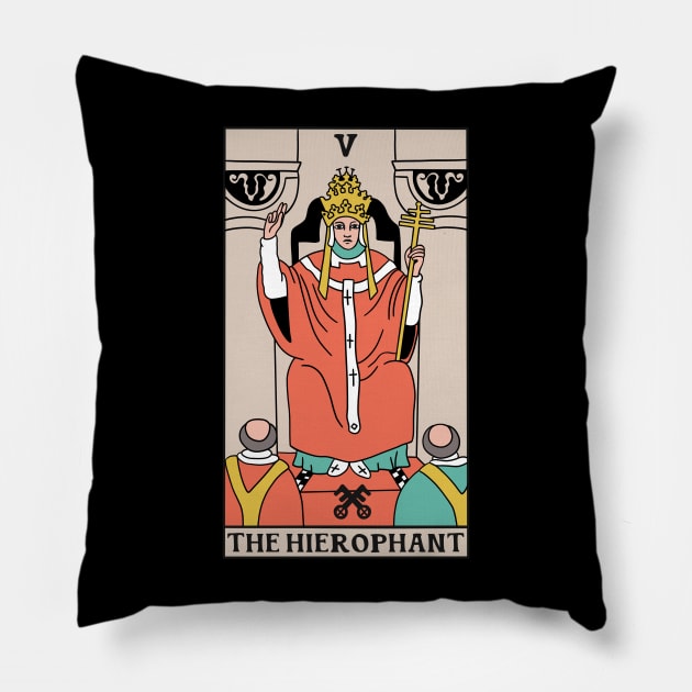 The Hierophant Tarot Card - Witchy Magic Pillow by isstgeschichte