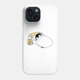 Little Penguin Chilling in Bed with some Boba! Phone Case