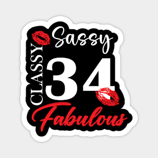 Sassy classy fabulous 44, 44th birth day shirt ideas,44th birthday, 44th birthday shirt ideas for her, 44th birthday shirts Magnet