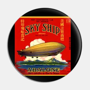 Sky Ship Vintage Abalone Label Cannery Row Monterey Pin