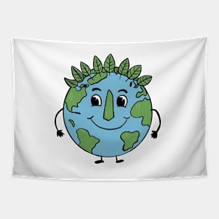 Earth Day Celebration: Joyful Cartoon Illustration Tapestry