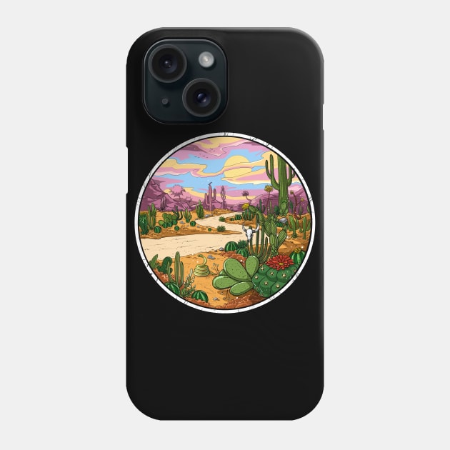 Cactus Desert Road Trip Phone Case by underheaven