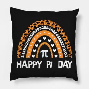 Happy Pi Day Mathematic Math Teacher Leopard Rainbow 3,14 Pillow