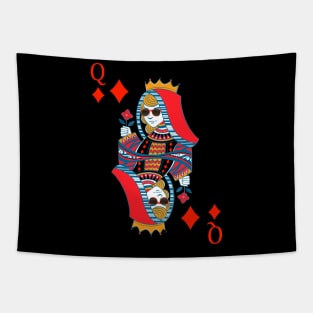 Queen of Diamonds Poker Card Tapestry