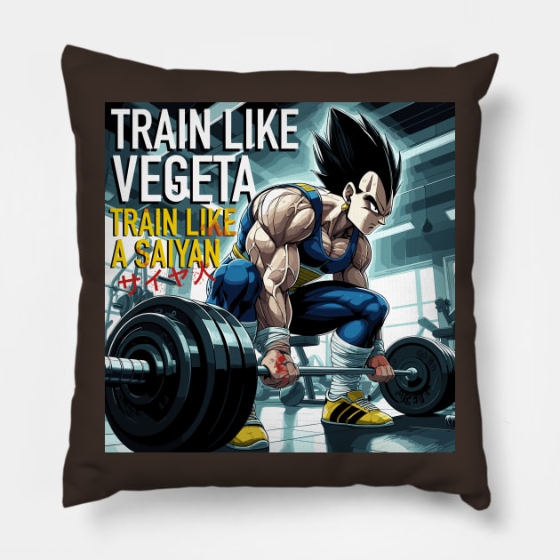 Train Like Vegeta Pillow by PGasbarroneArt