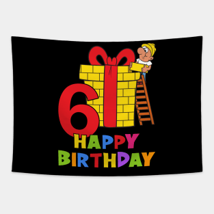 6th Birthday Party 6 Year Old Six Years Tapestry