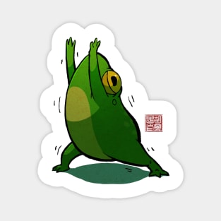 Yoga Frog Warrior Pose Magnet